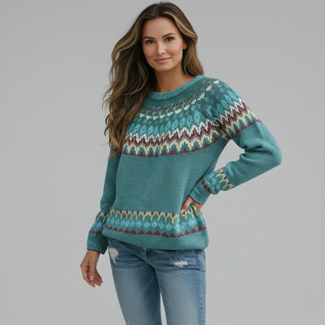 Cosy Nordic Knit Sweater | Dames Pullover, Authentieke IJslandse Patronen, Comfortabel Design