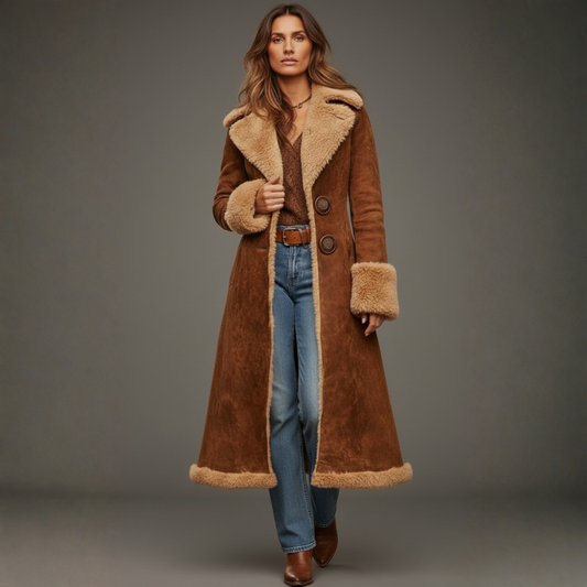 Femke Lange Dames Jas | Dames Overjas, Luxe Suède, Tijdloze Elegantie