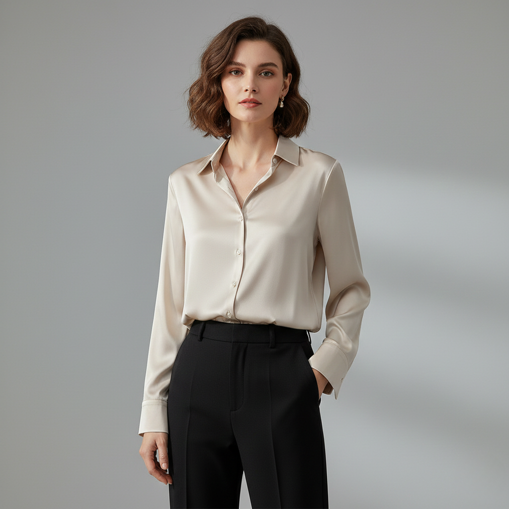 Sienna Blouse | Dames Blouse, Zijdeachtige Stof, Elegante Pasvorm (kopie)