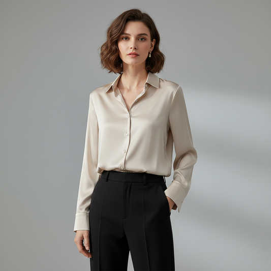 Sienna Blouse | Dames Blouse, Zijdeachtige Stof, Elegante Pasvorm (kopie)