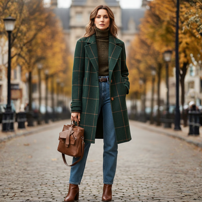 Rita Dames Winterjas | Vintage Tweed Overcoat, Elegant Design, Flatterende Pasvorm