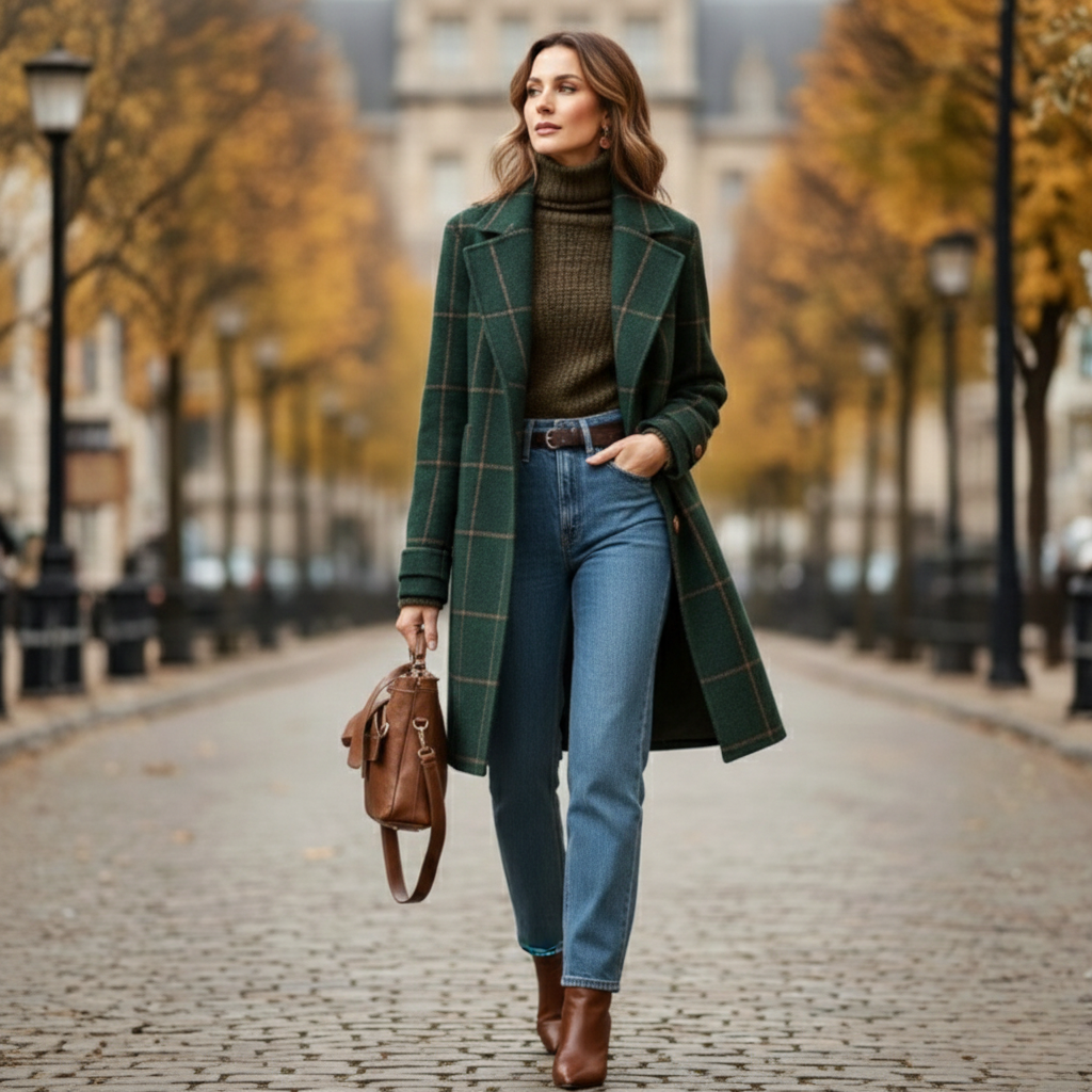 Rita Dames Winterjas | Vintage Tweed Overcoat, Elegant Design, Flatterende Pasvorm