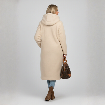 Eva Lange Winterjas | Dames Lange Gewatteerde Jas, Omkeerbaar Ontwerp, Met Capuchon