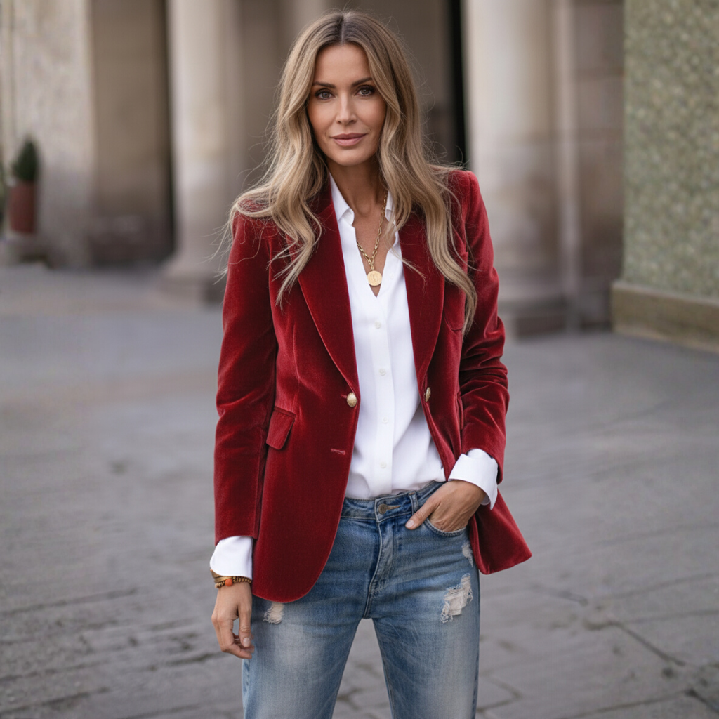 Addison Velvet Blazer | Dames Blazer, Luxe Fluweel, Tijdloos Design
