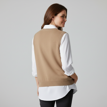 Ava Dames Vest | Elegant Vest, 100% Kasjmier, Verfijnde Pasvorm