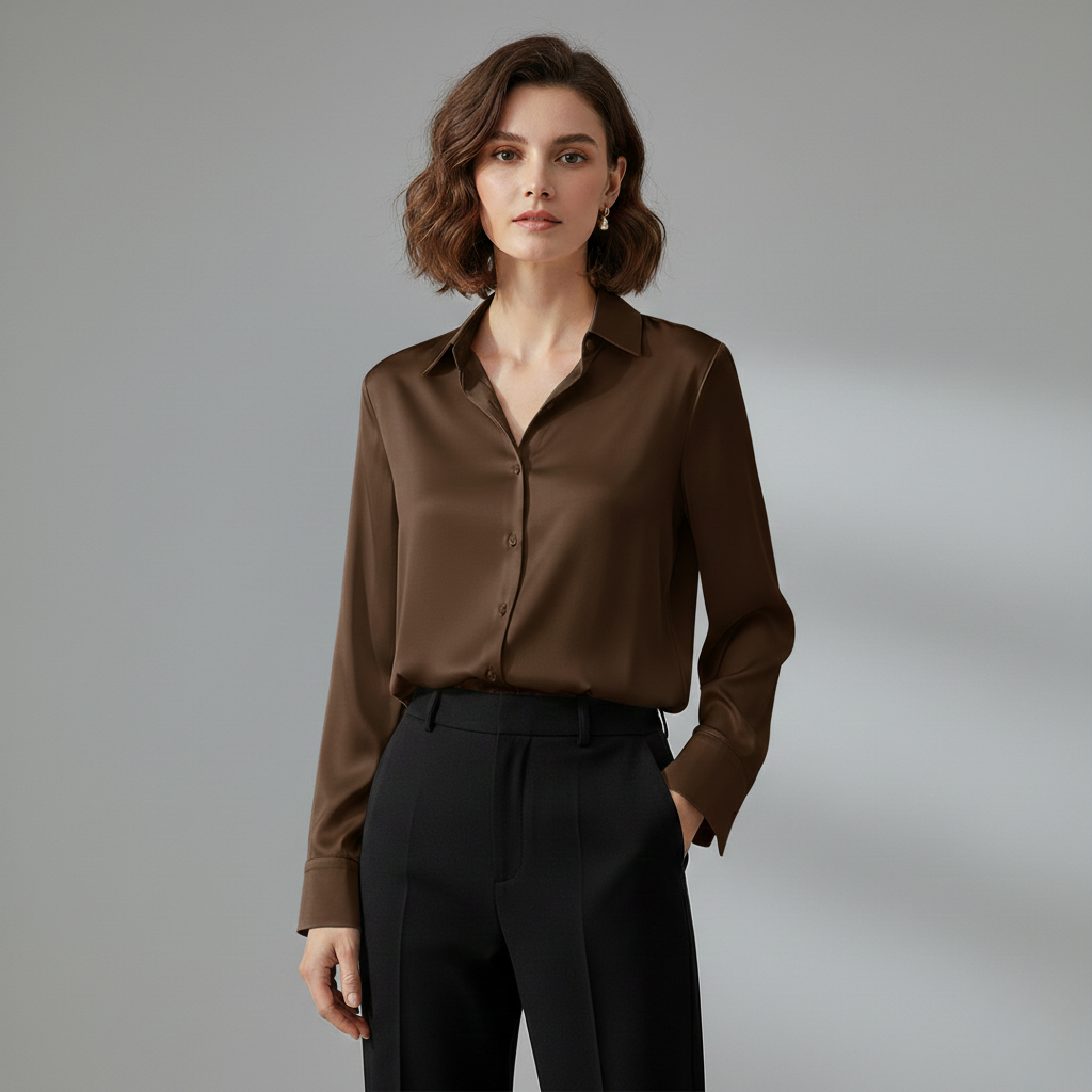 Sienna Blouse | Dames Blouse, Zijdeachtige Stof, Elegante Pasvorm (kopie)