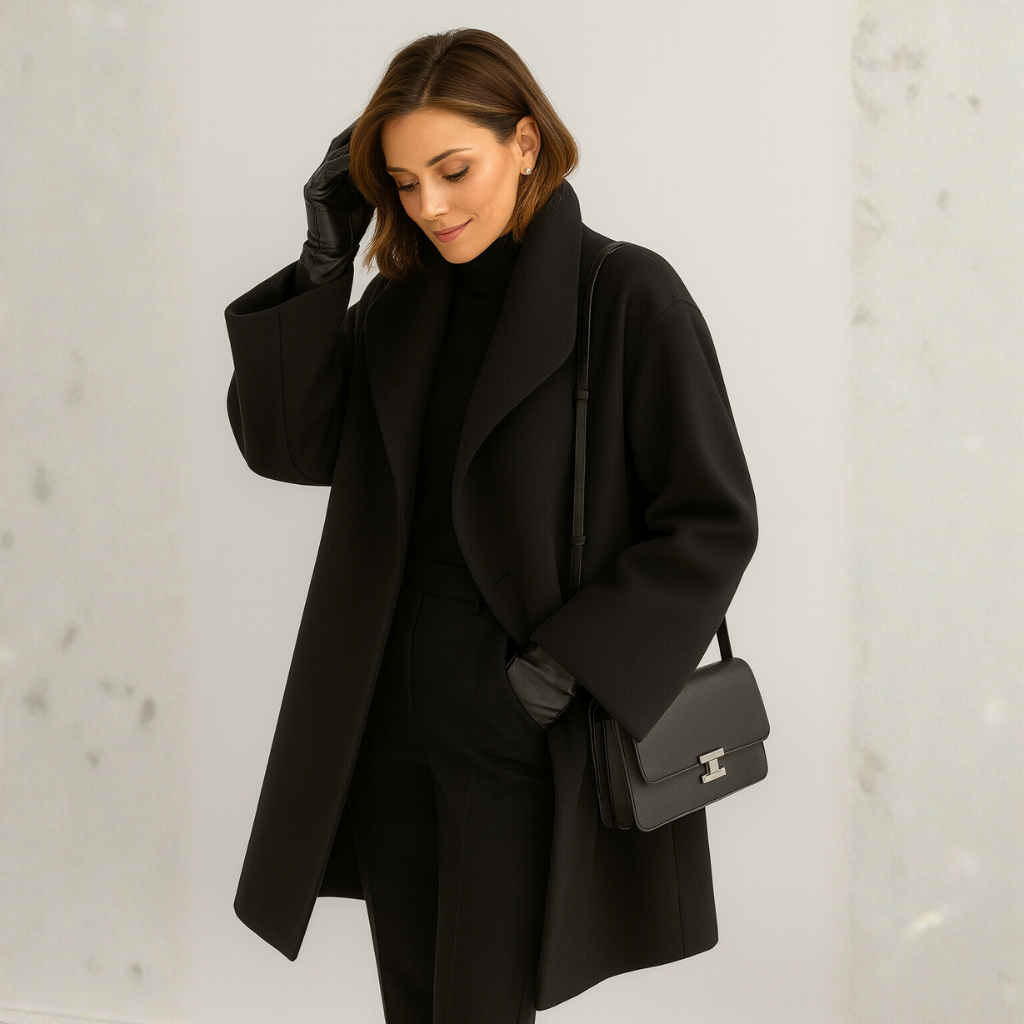 Celine Dames Jas | Lange Dames Jas Winter, Wol Blend, Winddicht Ontwerp