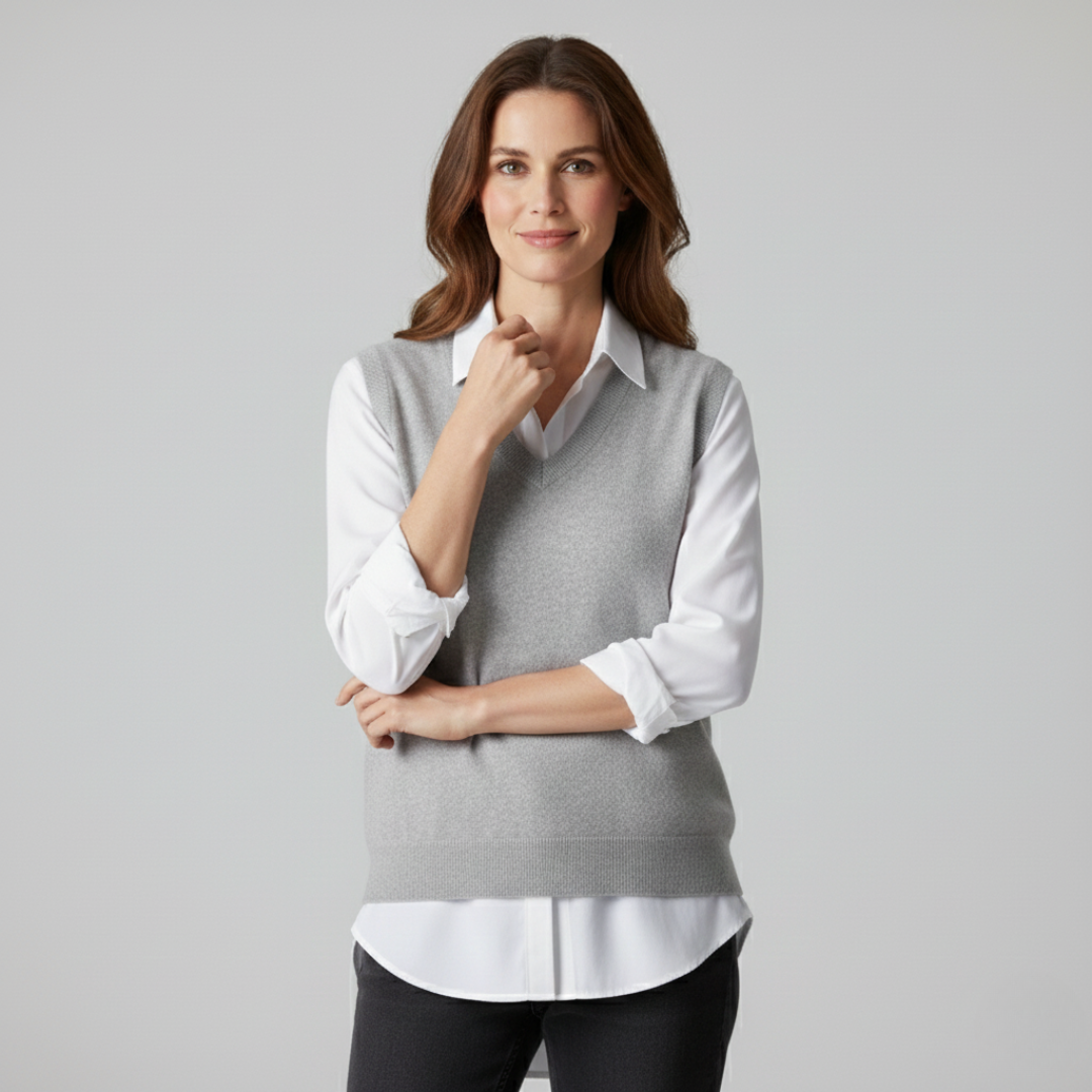Ava Dames Vest | Elegant Vest, 100% Kasjmier, Verfijnde Pasvorm