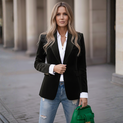 Addison Velvet Blazer | Dames Blazer, Luxe Fluweel, Tijdloos Design