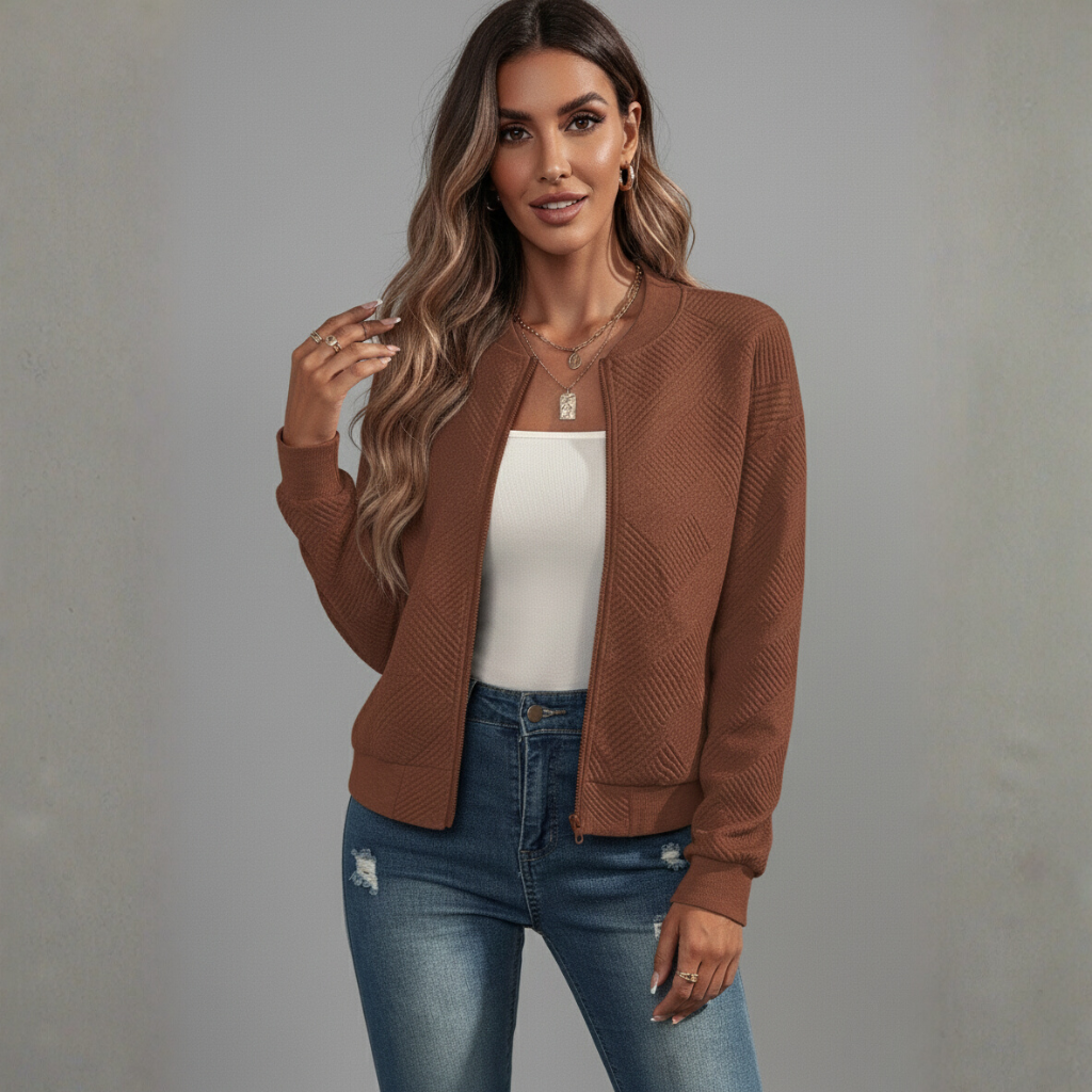 Doretta Bomberjack | Dames Geometrisch Patroon, Lichtgewicht Comfort