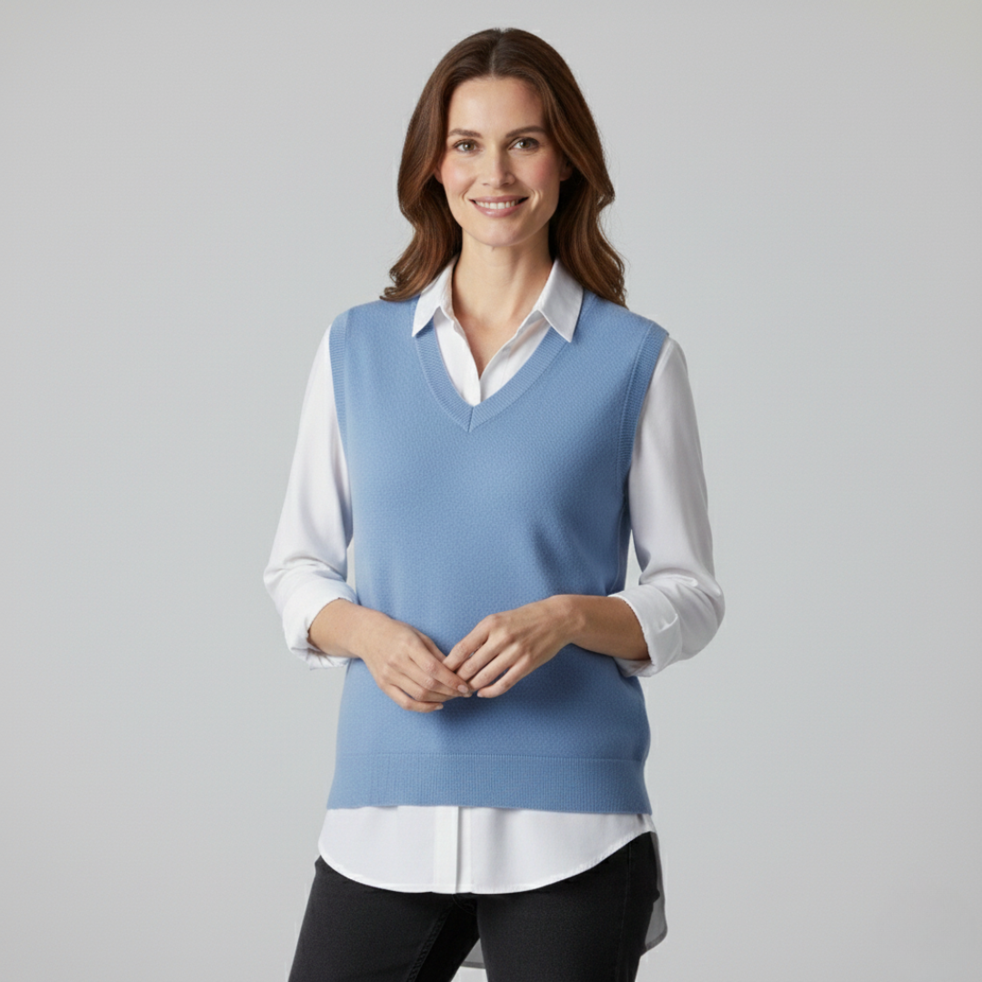 Ava Dames Vest | Elegant Vest, 100% Kasjmier, Verfijnde Pasvorm