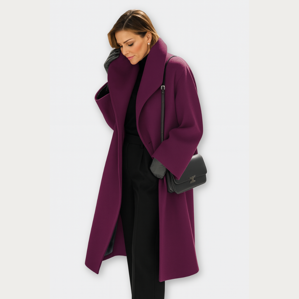 Celine Dames Jas | Lange Dames Jas Winter, Wol Blend, Winddicht Ontwerp