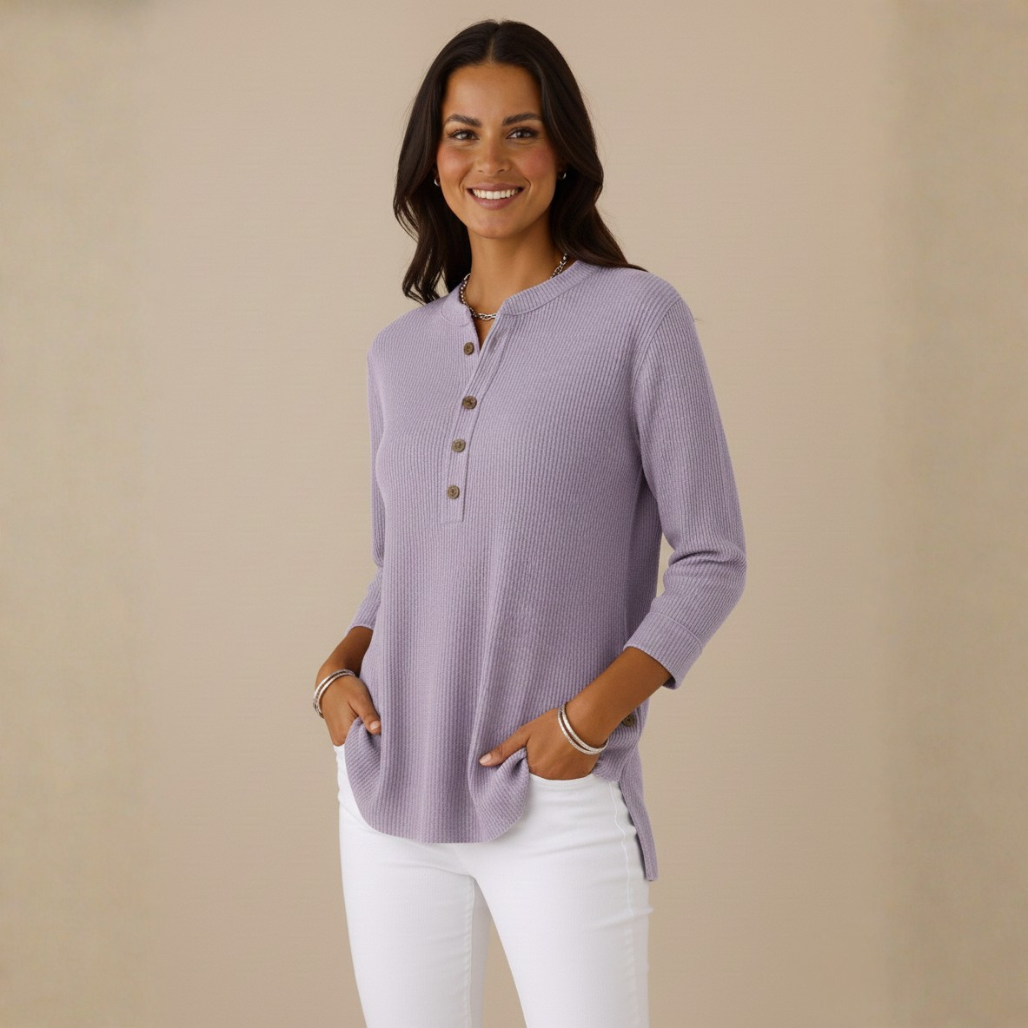 Claudia Buikcomfort Tuniek | Dames Top, Zachte Geribde Stof, Comfortabele Pasvorm