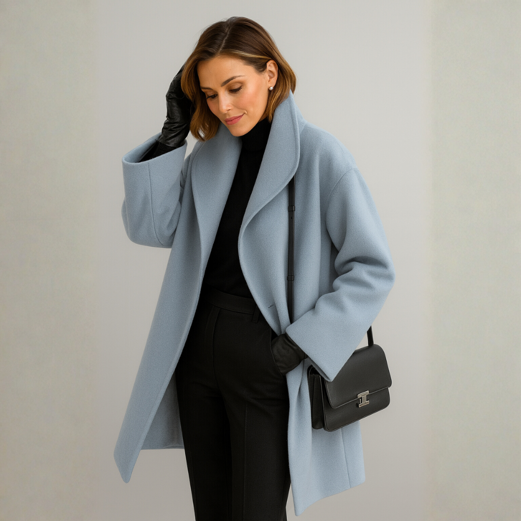 Celine Dames Jas | Lange Dames Jas Winter, Wol Blend, Winddicht Ontwerp