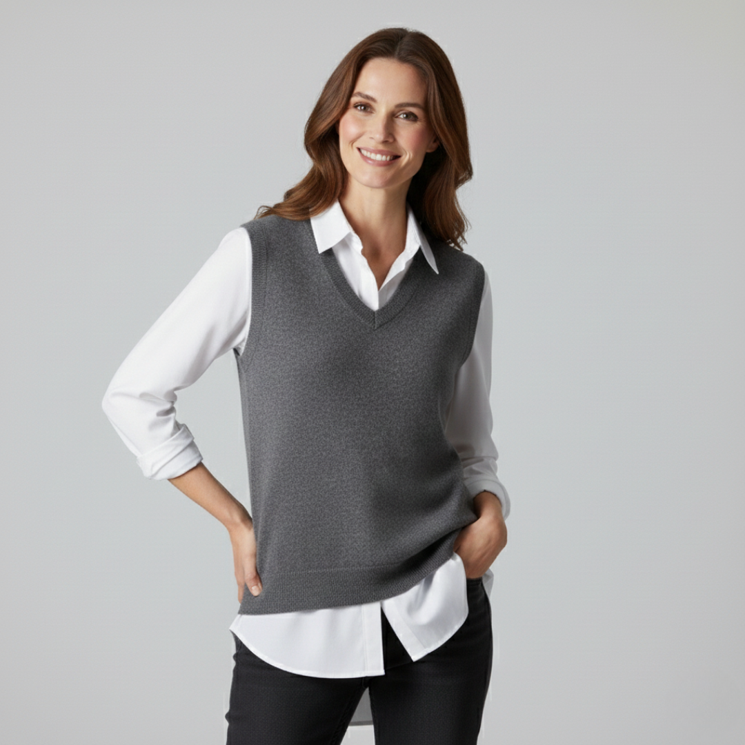Ava Dames Vest | Elegant Vest, 100% Kasjmier, Verfijnde Pasvorm