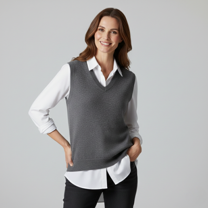 Ava Dames Vest | Elegant Vest, 100% Kasjmier, Verfijnde Pasvorm