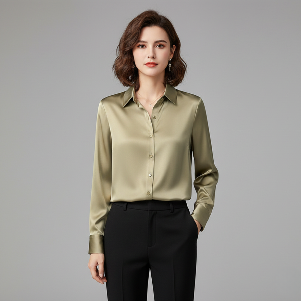 Sienna Blouse | Dames Blouse, Zijdeachtige Stof, Elegante Pasvorm (kopie)