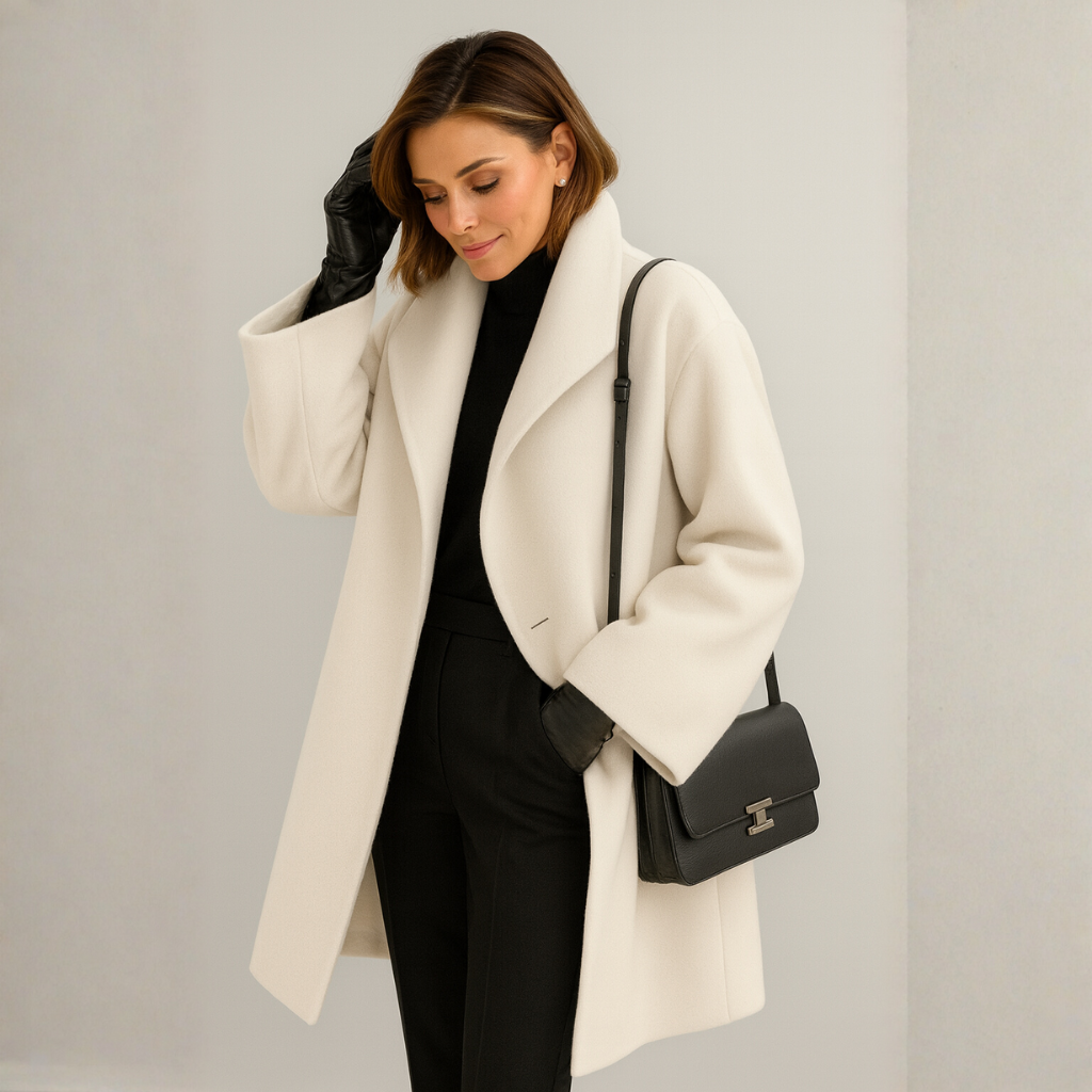 Celine Dames Jas | Lange Dames Jas Winter, Wol Blend, Winddicht Ontwerp