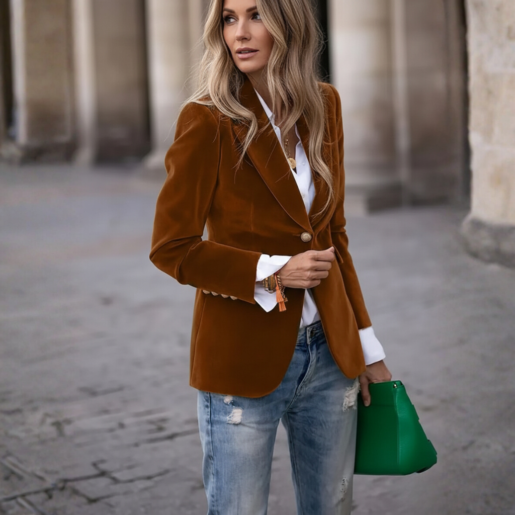 Addison Velvet Blazer | Dames Blazer, Luxe Fluweel, Tijdloos Design