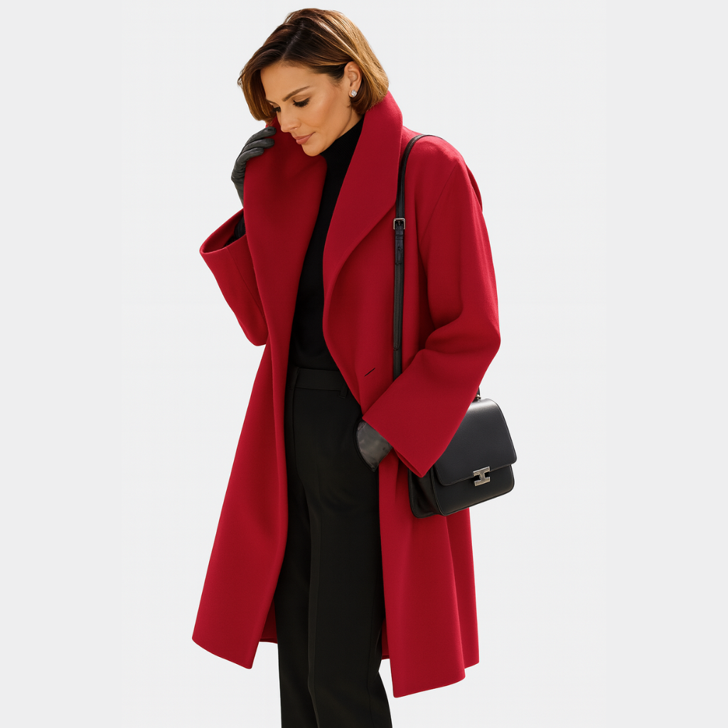 Celine Dames Jas | Lange Dames Jas Winter, Wol Blend, Winddicht Ontwerp