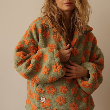 Daisy Sherpa Sweater | Dames Oversized Trui, Zachte Sherpa, Bohemian Style 3